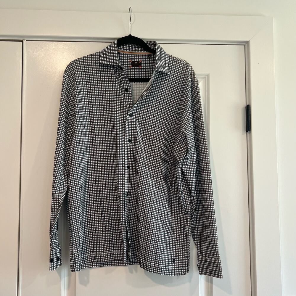 Left Coast Tee Men's Button‎ Down Plaid Shirt 100% Cotton Size Medium